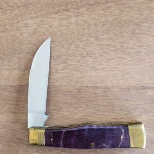 Trestle Pine Gunflint Purple Curly Maple P2 knives for sale