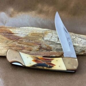 Frost Cutlery Bear Claw Lockback Stag Clip point knives for sale