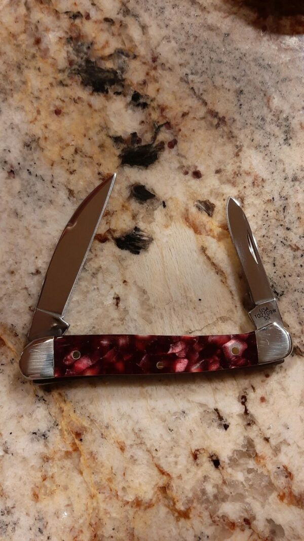 Case 102109 w ssMini Copperhead Cranberry Kirinite knives for sale
