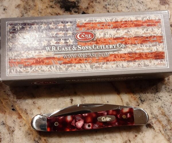 Case 102109 w ssMini Copperhead Cranberry Kirinite knives for sale