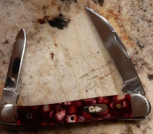 Case 102109 w ssMini Copperhead Cranberry Kirinite knives for sale
