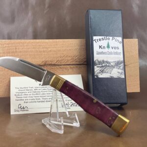 Trestle Pine Knives Gunflint ~ Curly Red Maple Handle knives for sale