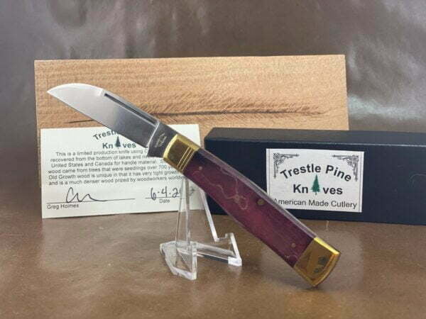 Trestle Pine Knives Gunflint ~ Curly Red Maple Handle knives for sale
