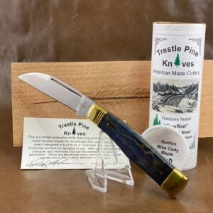 Trestle Pine Knives Gunflint ~ Curly Blue Maple Handle knives for sale