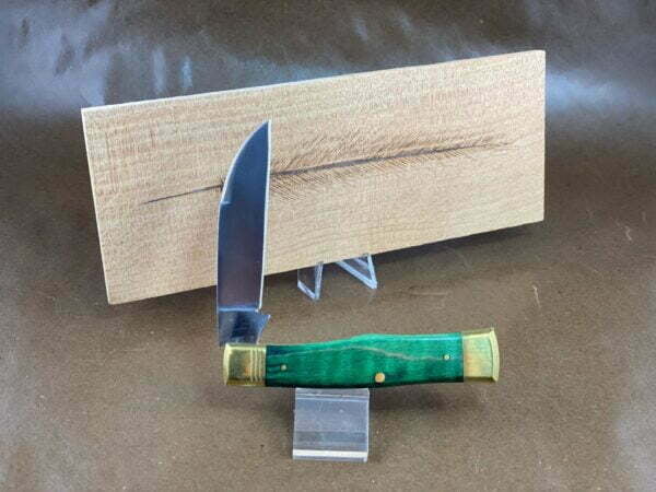 Trestle Pine Knives Gunflint ~ Curly Green Maple Handle knives for sale
