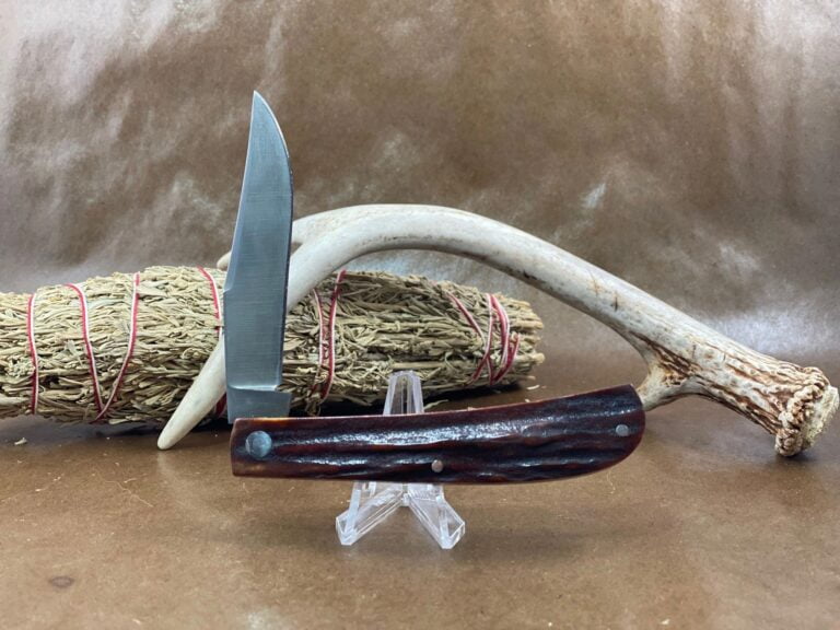 J.H. Loyd St. Louis#52100 Trapper in Stag USED knives for sale