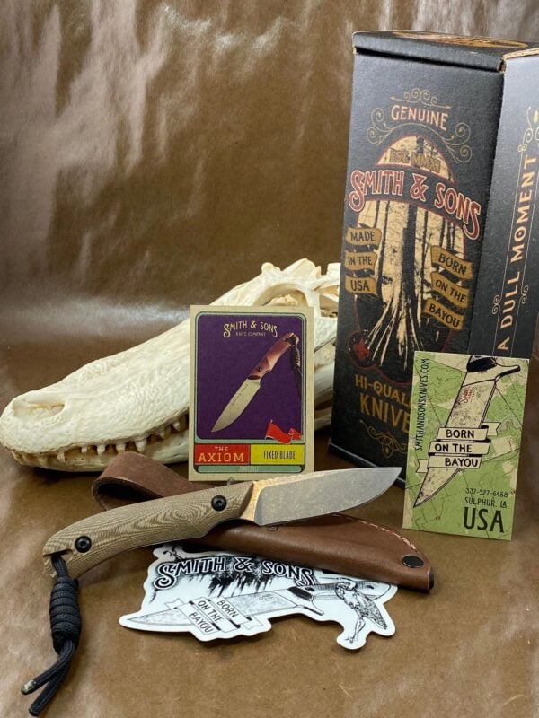 Smith & Sons AXIOM Fixed Blade in Marshgrass Richlite knives for sale