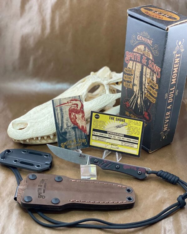Smith & Sons SHOAL Fixed Blade in Lunar Eclipse Richlite with Kydex and leather sheaths knives for sale