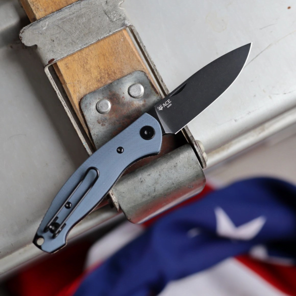 Giant Mouse ACE Farley-Blue G10 PVD knives for sale