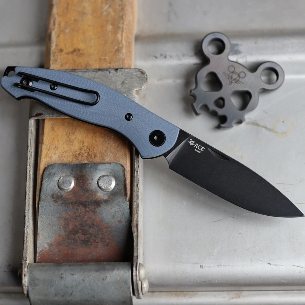 Giant Mouse ACE Farley-Blue G10 PVD knives for sale