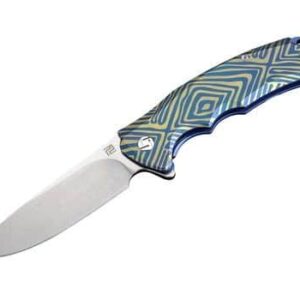 Artisan Tradition Frame Lock Blue Stripe Titanium S35VN 1702G-BU03 knives for sale