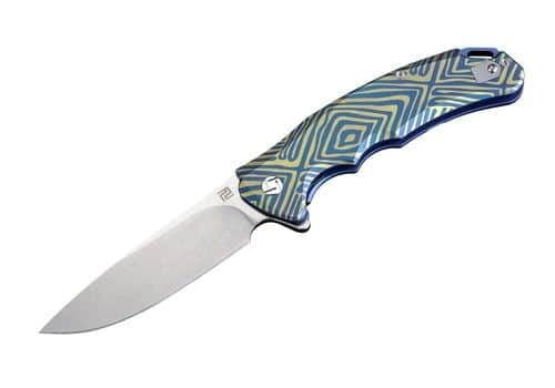Artisan Tradition Frame Lock Blue Stripe Titanium S35VN 1702G-BU03 knives for sale