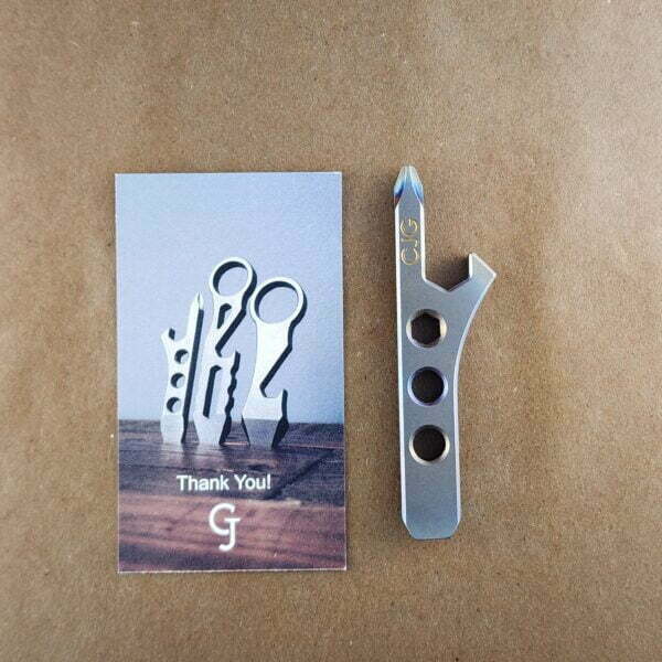 Titanium Mini Pry Bar with Beautiful Heat Treat Patina knives for sale