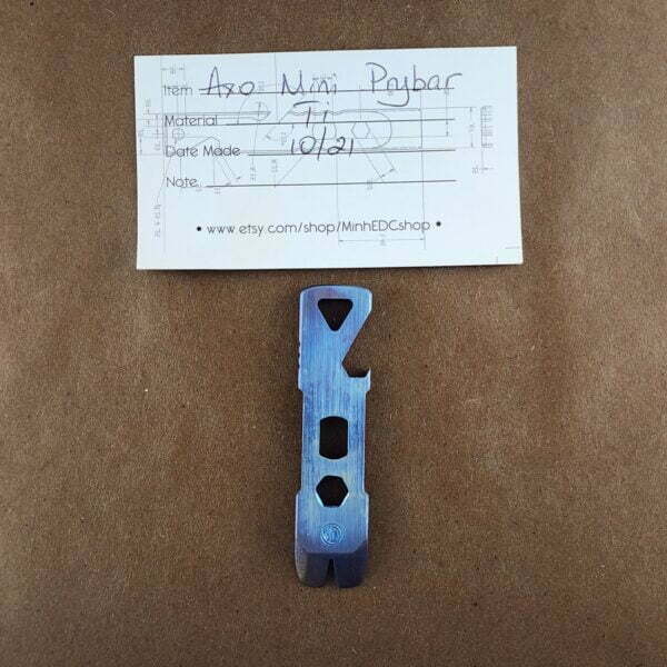 Titanium Mini Pry Bar with Beautiful Heat Treat Patina knives for sale