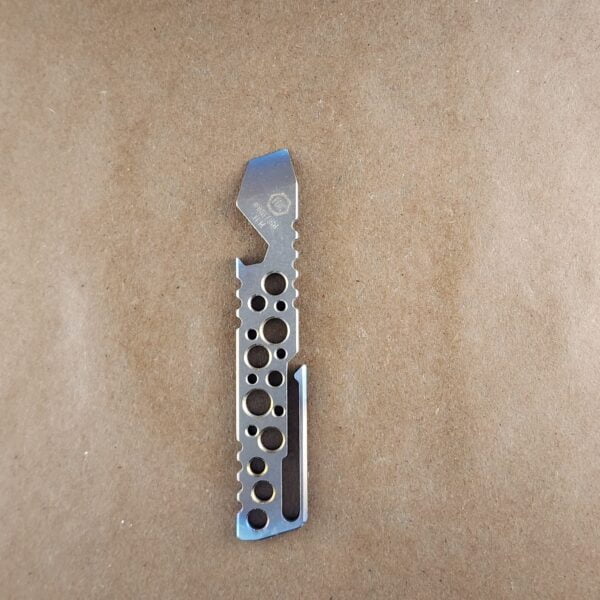 Titanium Mini Pry Bar with Beautiful Heat Treat Patina knives for sale