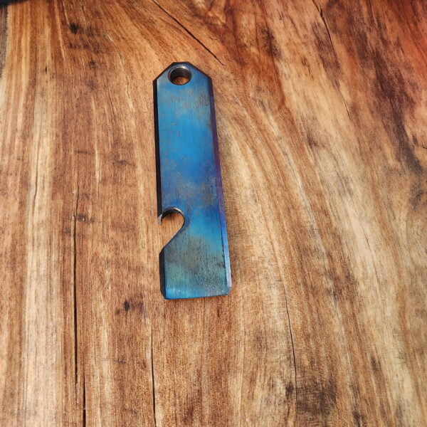 Titanium Mini Pry Bar with Beautiful Heat Treat Patina knives for sale