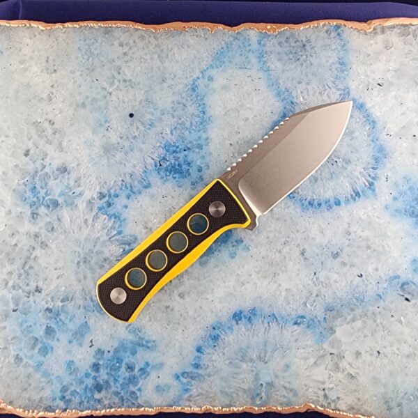 QSP Canary with Black and Yellow G10 handle and 14C28N Blade knives for sale