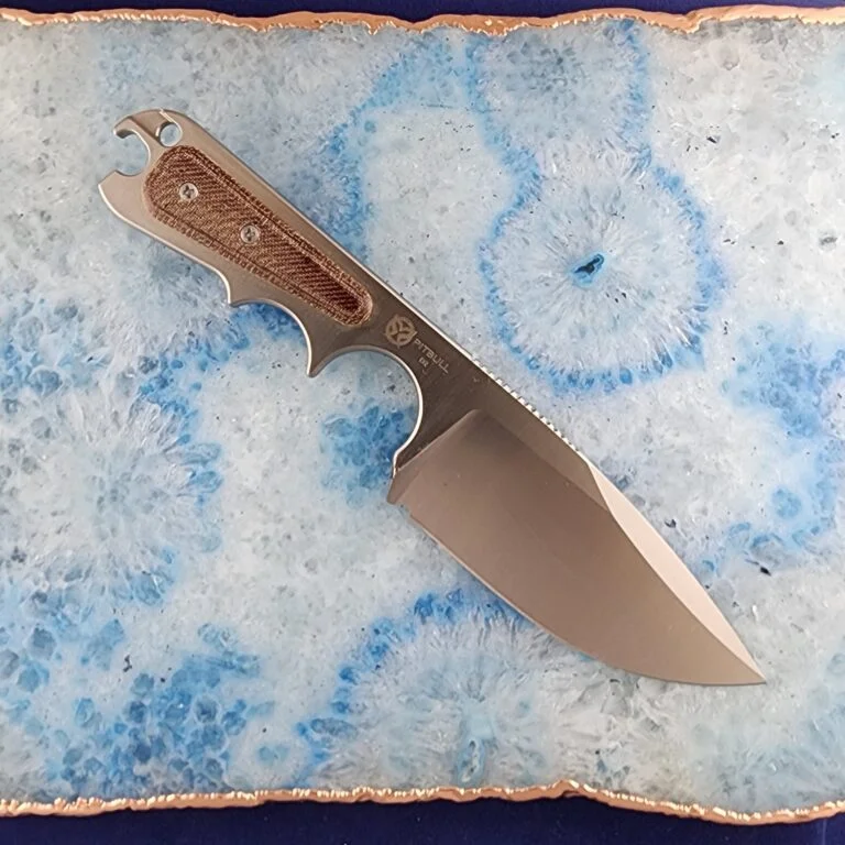 Pitbull Fixed Blade in D2 with Bottle opener and Kydex Sheath knives for sale