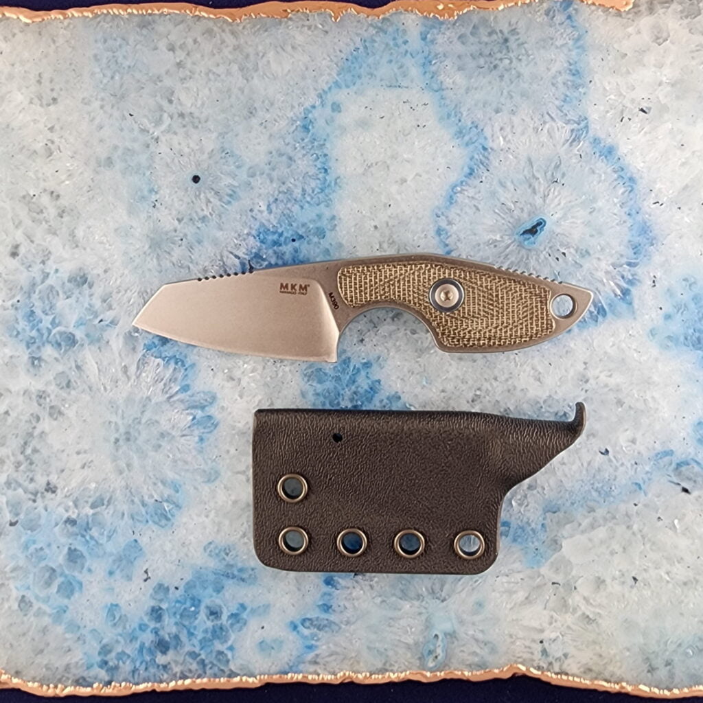 MKM Mikro 2 Sheepsfoot in Green Micarta with Leather and Kydex Sheaths knives for sale