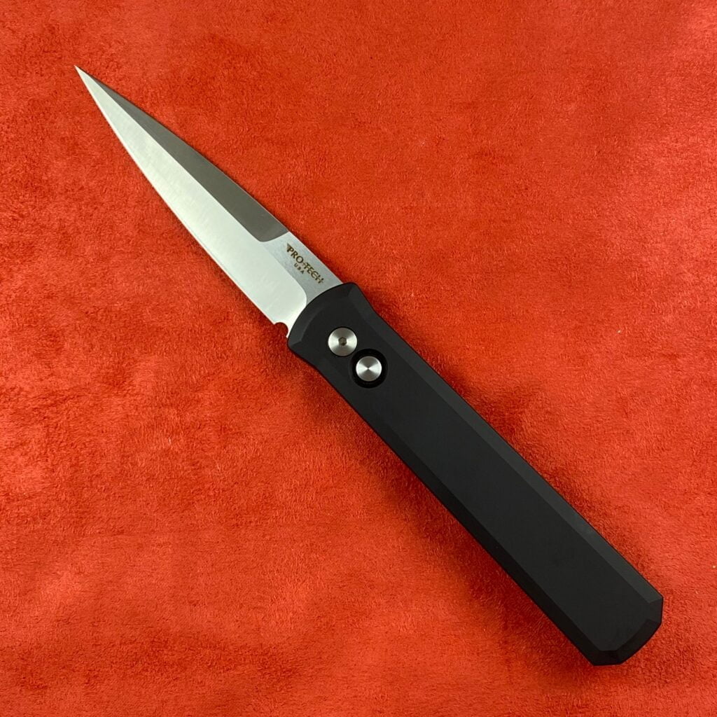 Protech Godfather, Black Handle Satin Blade 921-Satin | TSA Knives