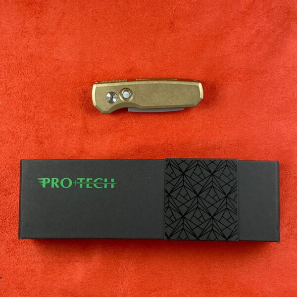 Protech Runt 5 Bronze Aluminum, Magnacut reverse tanto R5410