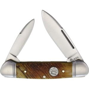 Queen Canoe Pocket Knife Sawcut Bone QN013