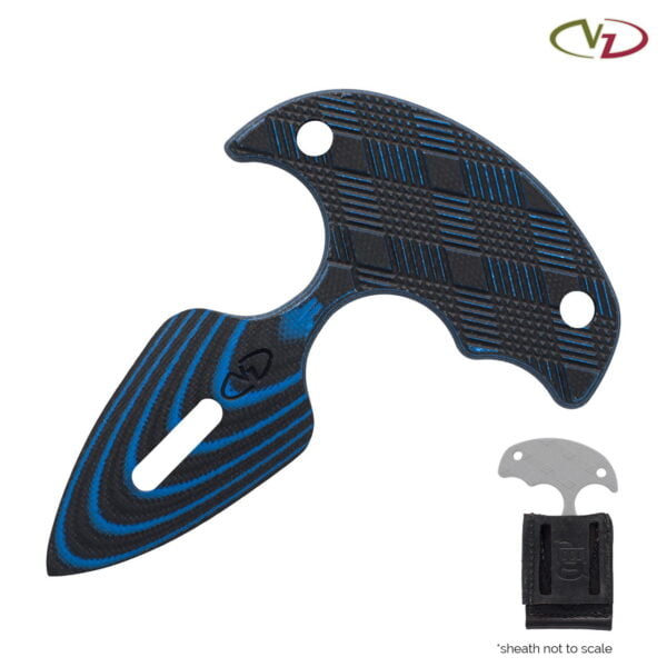 VZ Grips Punch Arrow - G-10 Dagger Blue and Black with Leather Sheath