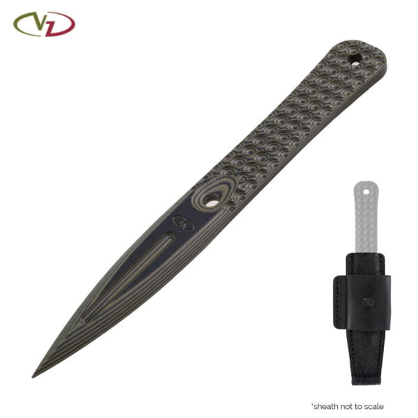 VZ Grips Executive Gen 2 G-10 Dagger Dirty Olive with Leather Sheath