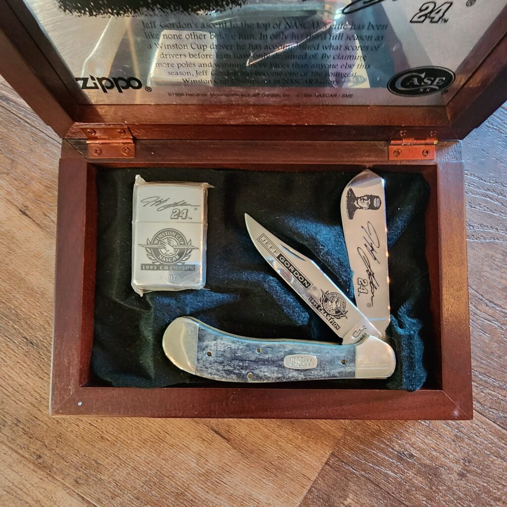 Case Knives USA Jeff Gordon 1995 Winston Cup Champion Commemorative Zippo  Lighter & Case Knife Set For Sale