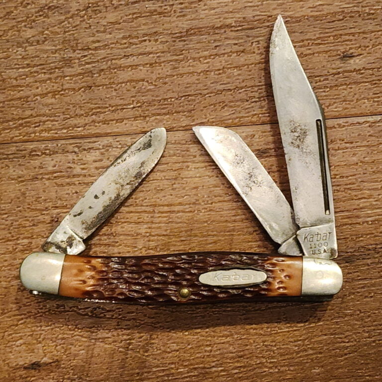 Ka-Bar Knives USA Vintage 1100 in Brown Jigged Bone knives for sale