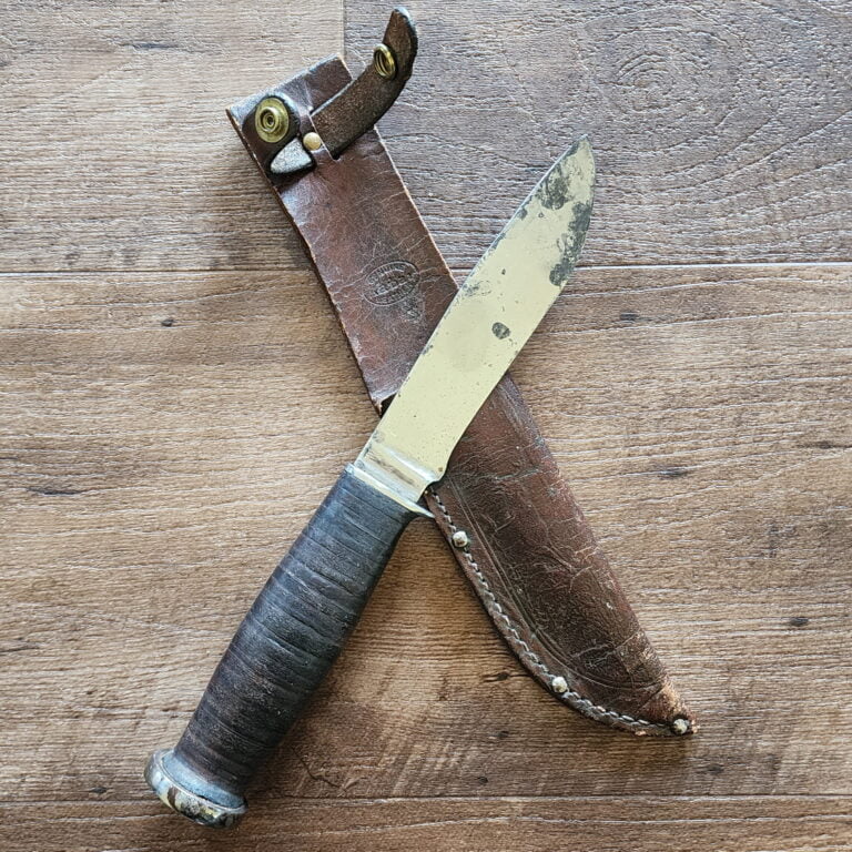 Ka-Bar Knives USA Vintage Fixed Blade Hunter with Sheath knives for sale
