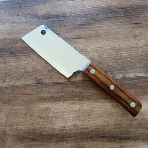 Ka-Bar Knives USA Carbon Chrome Cleaver in Wood with Leather Sheath knives for sale
