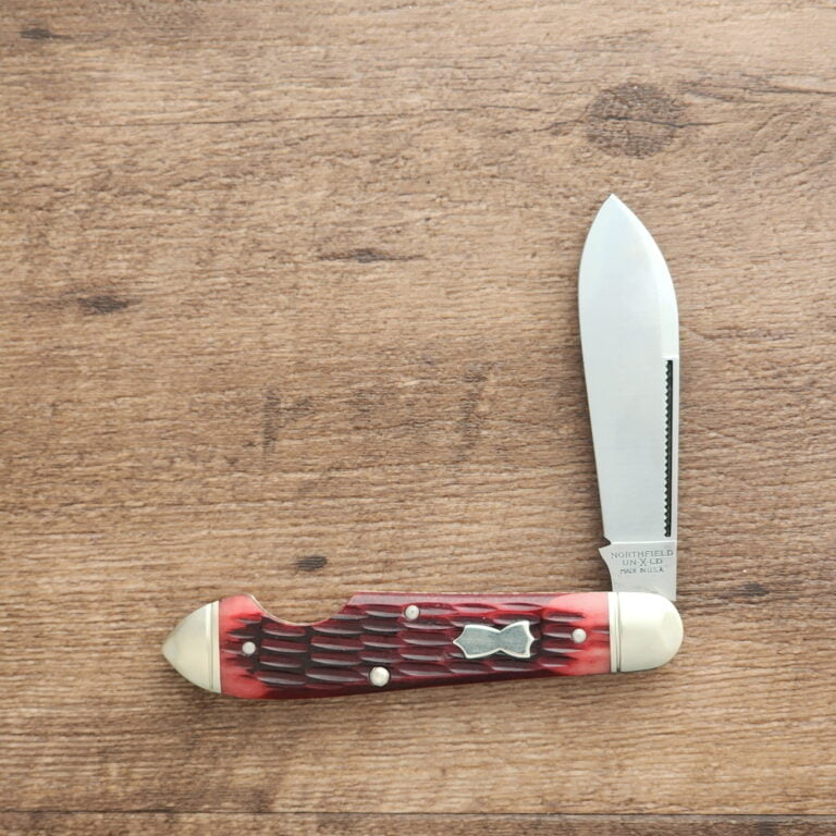 Great Eastern Cutlery #852118 Blood Red Jigged Bone knives for sale