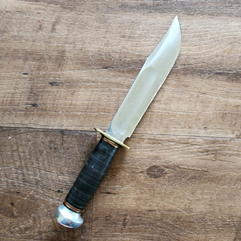 Marbles Ideal Vintage Sheath Knife with Stacked Leather Handle knives for sale
