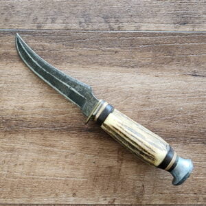Vintage Edge Mark Solingen Germany Stag Handled "Original Buffalo Skinner" #477 hunting knife.