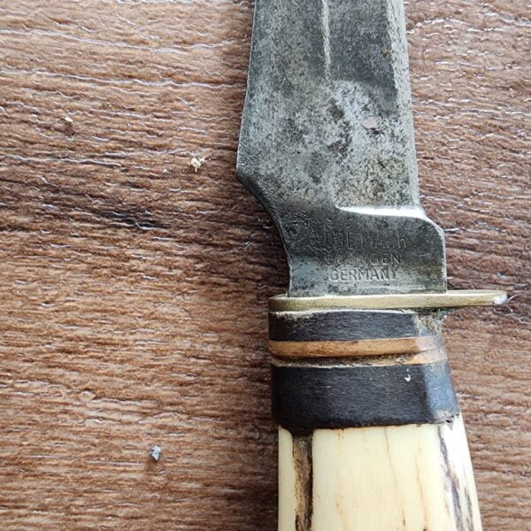 Vintage Edge Mark Solingen Germany Stag Handled "Original Buffalo Skinner" #477 hunting knife.