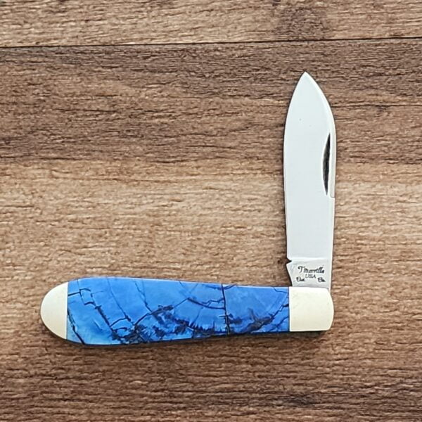 Cultured Artistry Collection Titusville Cutlery Co. Mammoth Mike Blue Crosscut Ivory Little Man 1 of 25 a production of Daniels Family Knife Brands