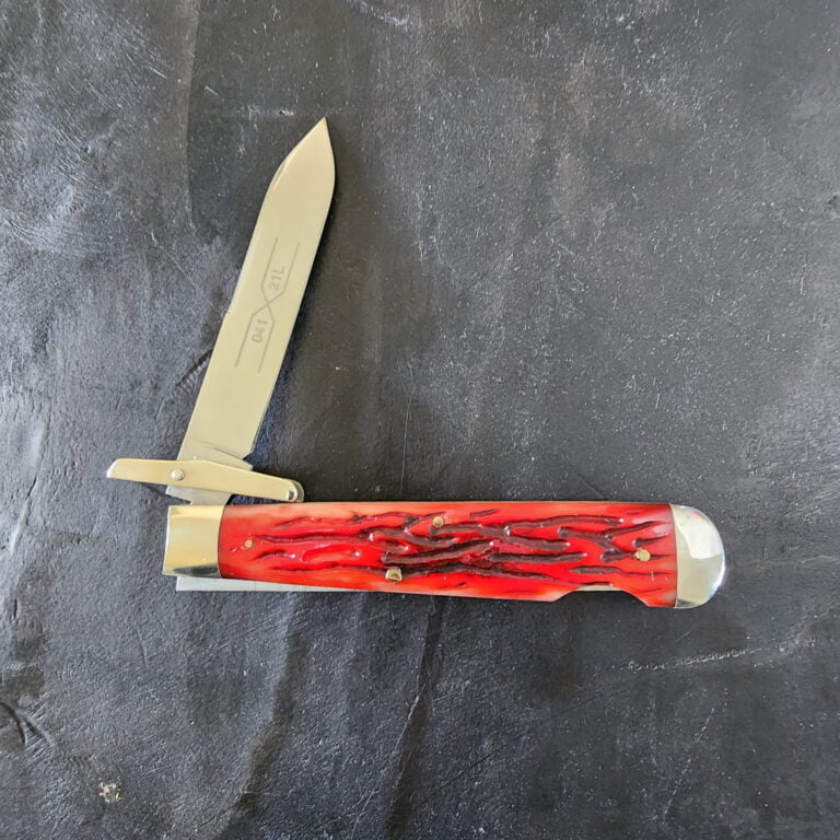 Schatt & Morgan F&W 041-21L ATS-34 Red Bone Locking Knife knives for sale