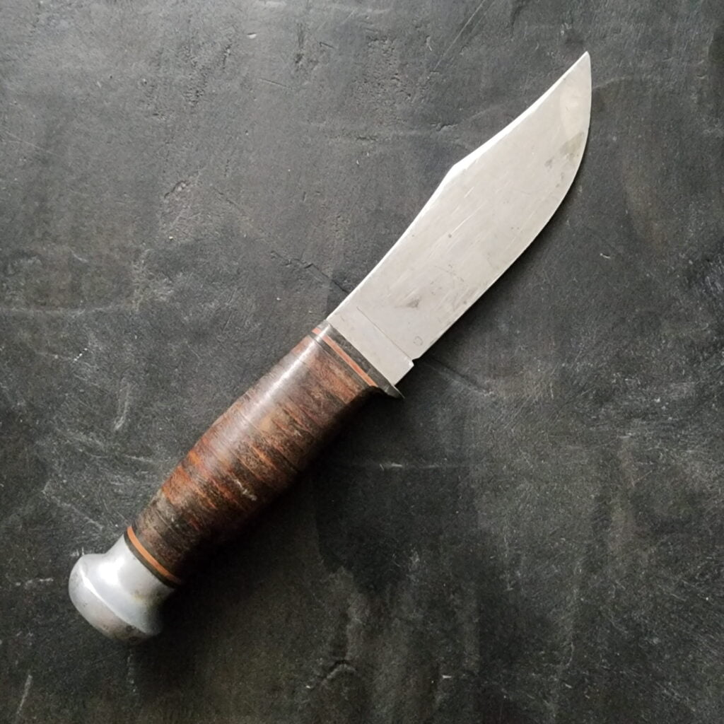 Kinfolks Vintage Fixed Blade in Stacked Leather For Sale | TSA Knives