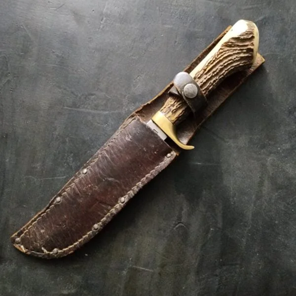Vintage Sheriff Knife Solingen Germany Fixed Blade with Antler Handle knives for sale