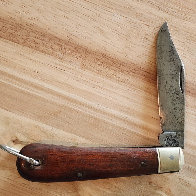 Vintage Lockwood Brothers Sheffield England C+X with Brass Bolsters and Rosewood Handles. knives for sale