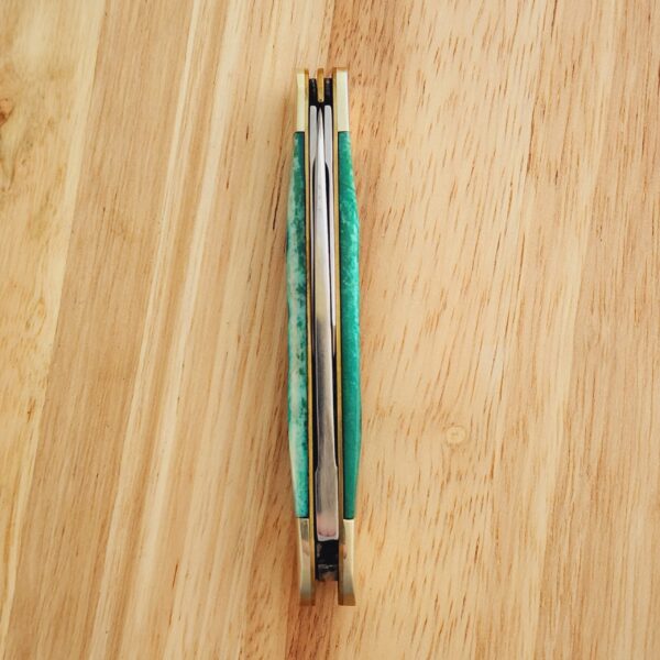 Frost Cutlery Lock Back Whittler in Green Jigged Bone and German Stainless Steel knives for sale