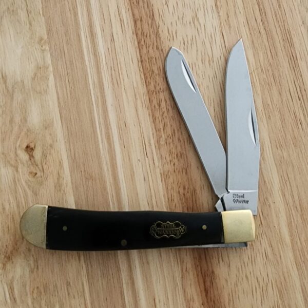 Steel Warrior by Frost Cutlery Cape Buffalo Horn Trapper knives for sale