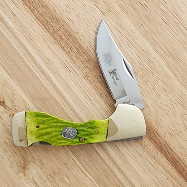Steel Warrior by Frost Cutlery  Green Jigged Bone Lock Back knives for sale