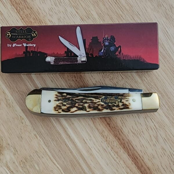 Steel Warrior by Frost Cutlery Deer Antler Trapper knives for sale
