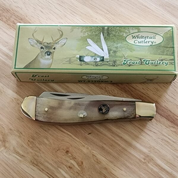 Whitetail Cutlery by Frost Cutlery Ox Horn Trapper knives for sale