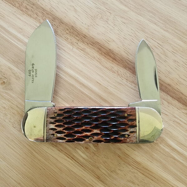 Rough Ryder 2 Blade Sunfish in Brown Jigged Bone knives for sale