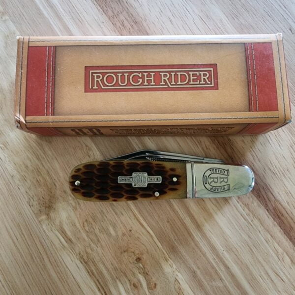 Rough Ryder Brown Jigged Bone Barlow RR201 knives for sale