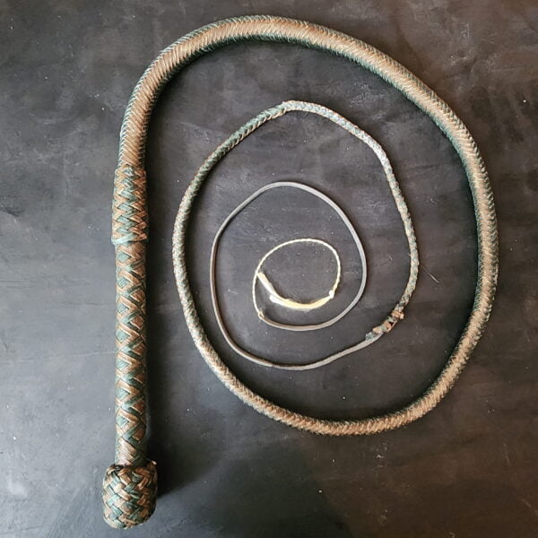 Hand Made Bull Whip in Paracord 7' OAL knives for sale