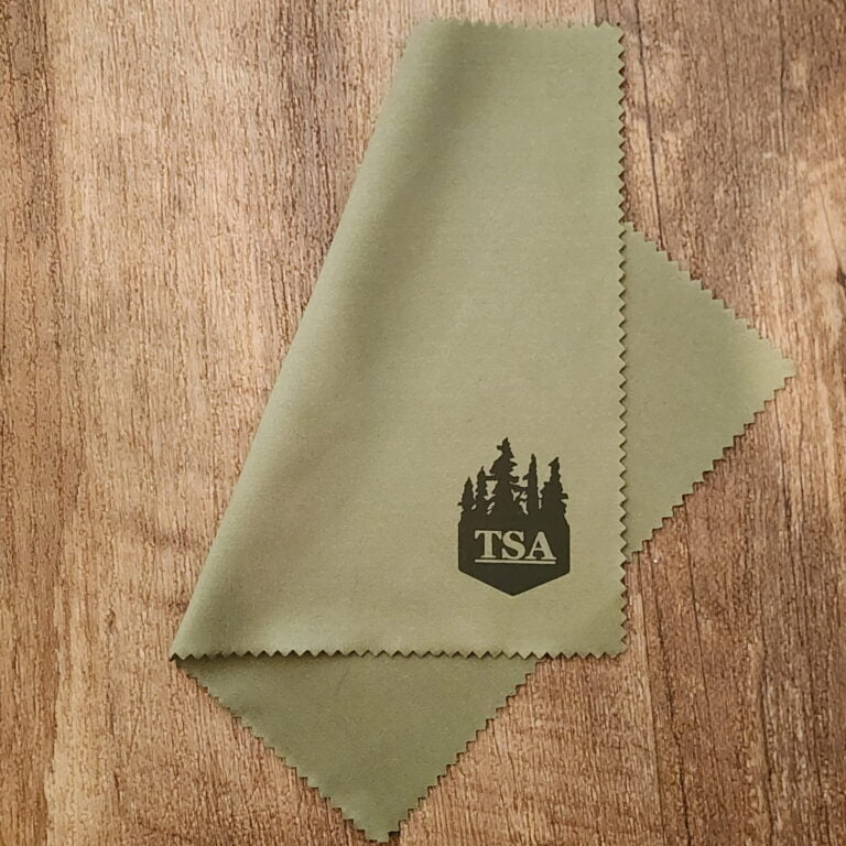 TSA Knives Silky 6x7” Dark Olive Green Cleaning Cloth knives for sale